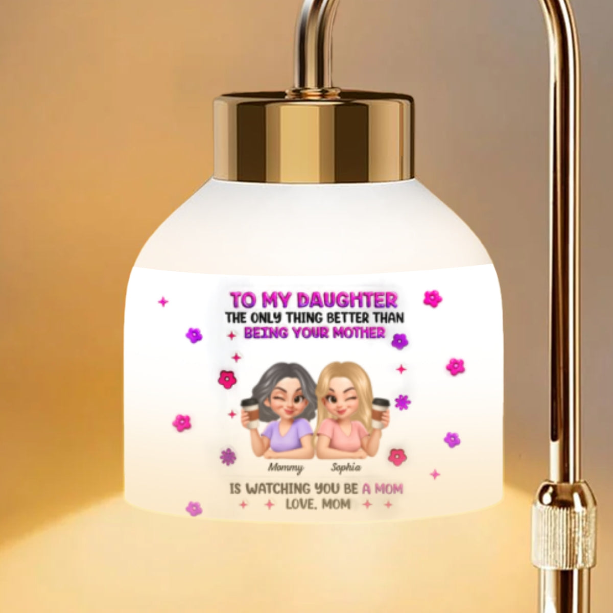 Watching You Be A Mom Mother Daughter - Personalized Candle Warmer Lamp - Heartfelt Mother's Day Gift for Daughter