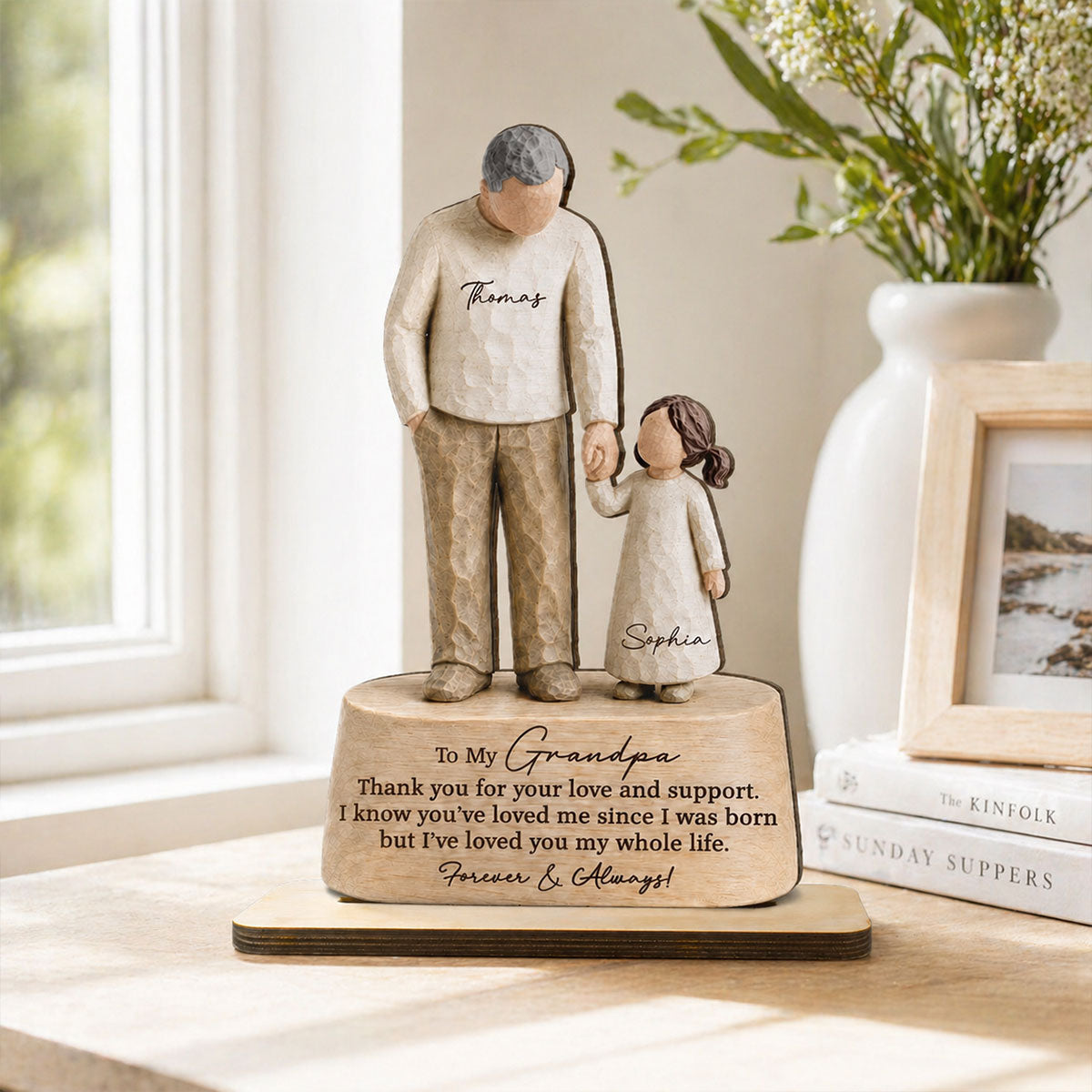 I've Loved You My Whole Life Grandpa & Grandkid 2D Flat Printed - Personalized 2-Layered Wooden Plaque - Sentimental  Gift For Grandpa