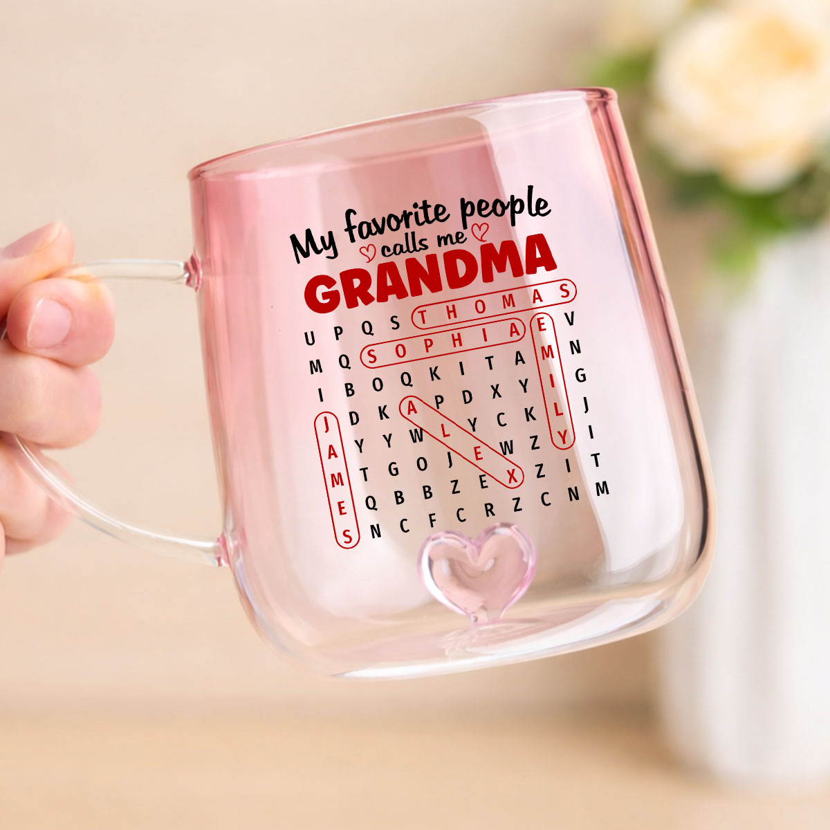 My Favorite People Call Me Grandma - Personalized Glass Mug - Mother's Day Gift for Mom, Grandma