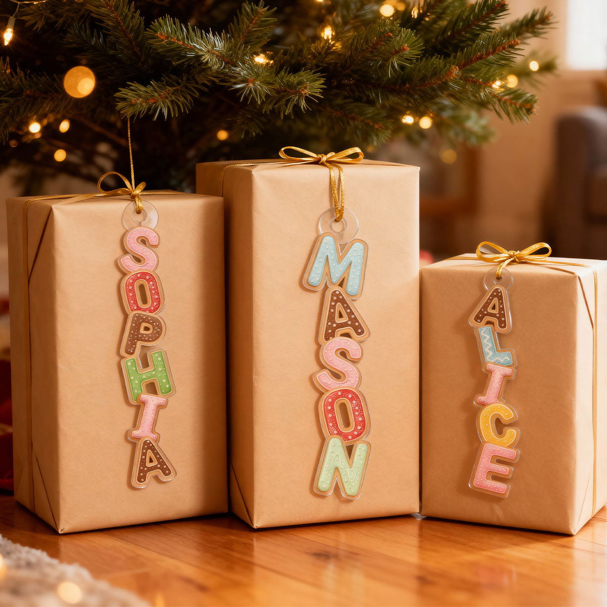 Cookies Christmas Alphabet Custom Family Name - Personalized Acrylic Ornament - Unique Christmas Gift For Family, Loved One