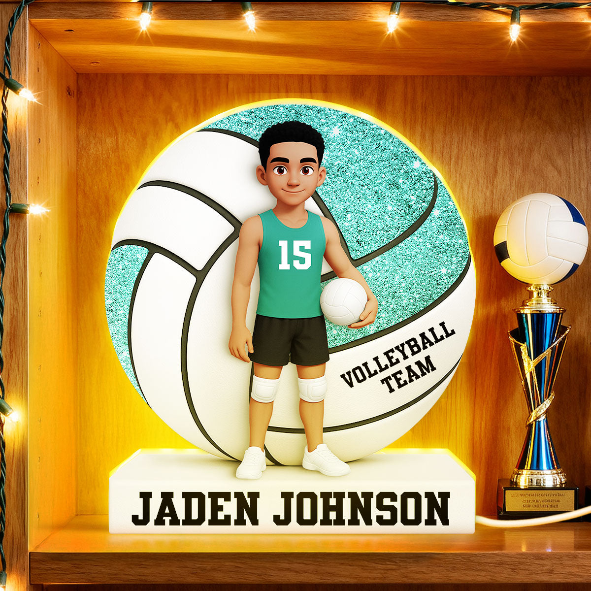 Volleyball Boy Girl 3D Effect - Personalized Light Box - Christmas Gift for Teen Boy Girl Daughter Son