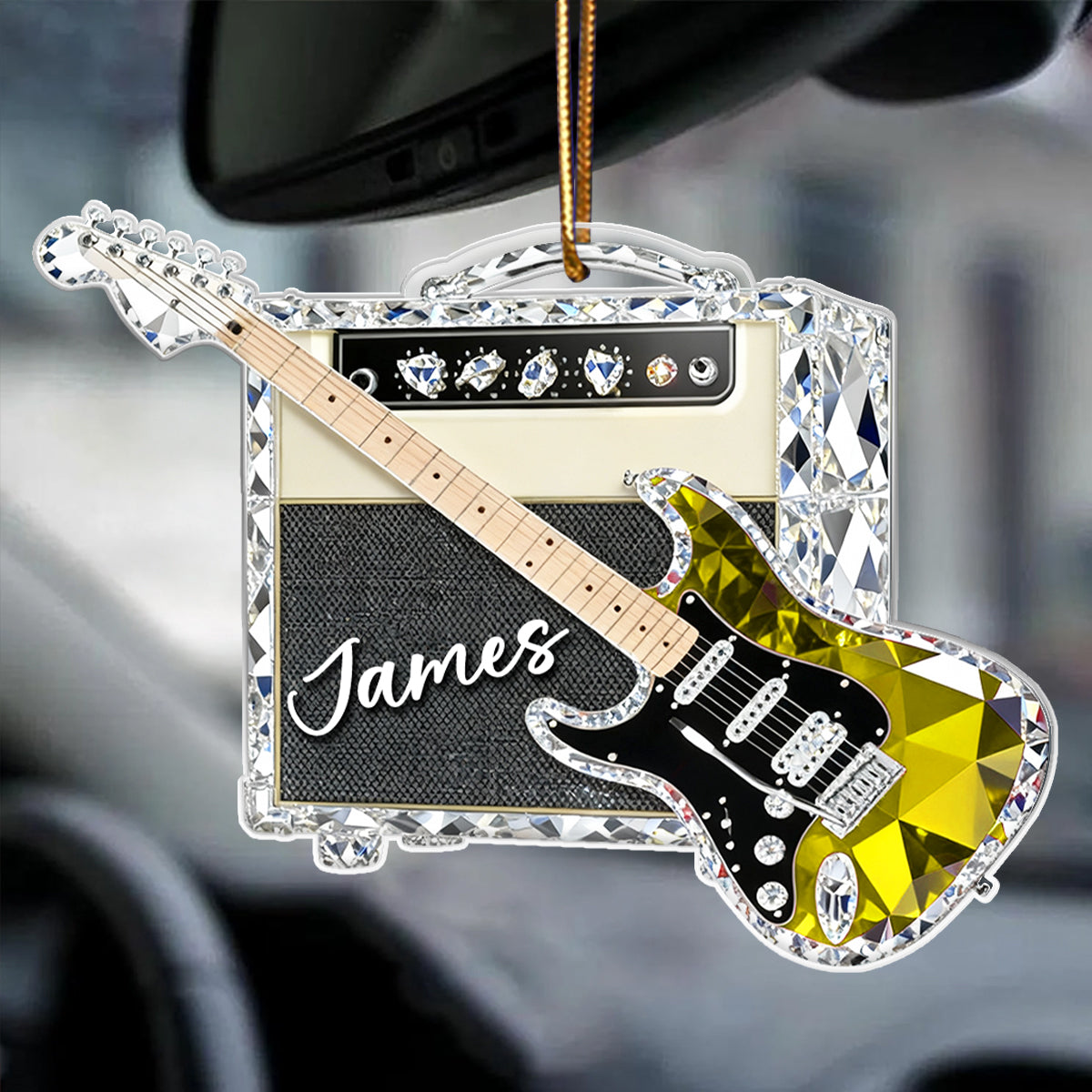 Guitar Music Crystal Effect - Personalized Acrylic Ornament - Unique Christmas Gift For Guitarist