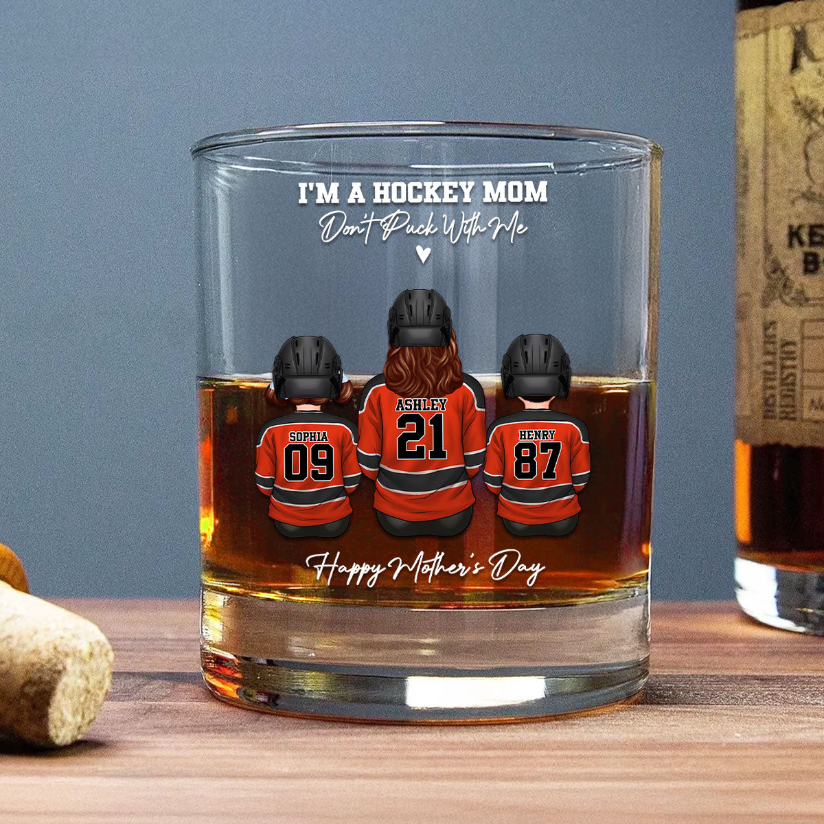 I'm A Hockey Mom Don't Puck With Me - Personalized Wine Glass - Gift For Hockey Mom, Gift For Wife