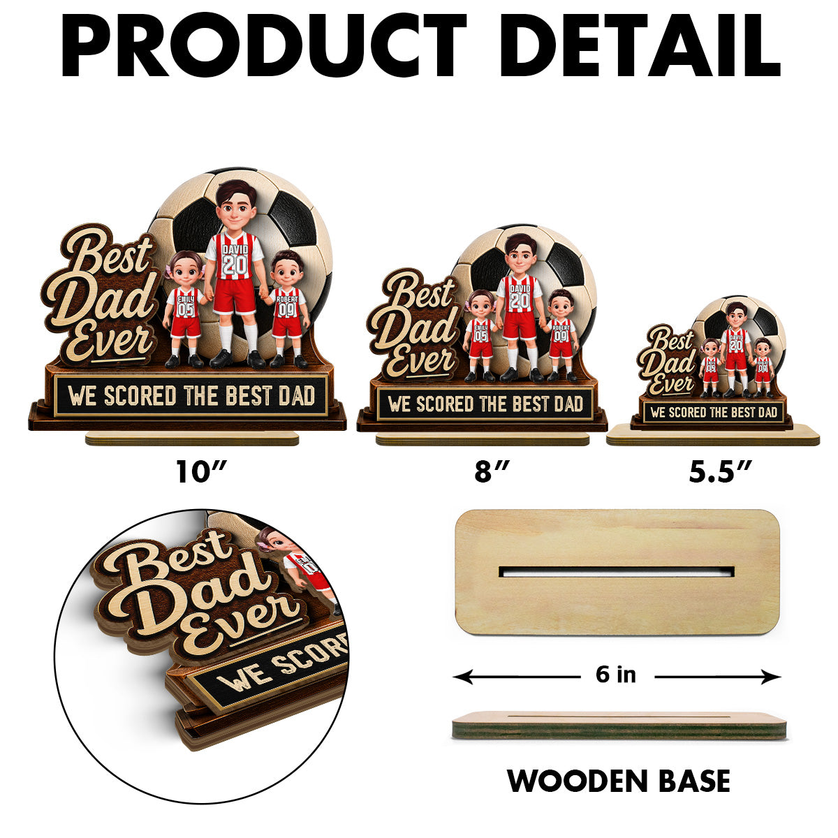 We Scored The Best Dad Soccer Dad & Kids - Personalized 2-Layered Wooden Plaque -  Gift For Soccer Dad, UK Football Dad