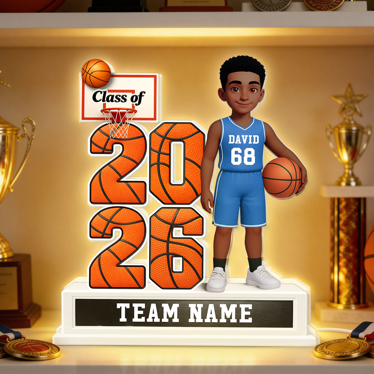 Basketball Senior Class Of 2026 2027 - Personalized Light Box - Graduation Gift For Son, Daughter