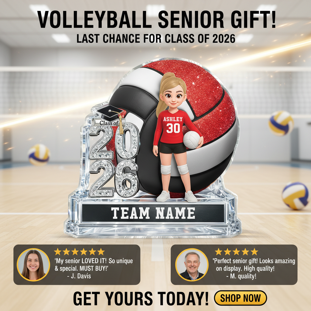 Volleyball Senior Keepsake 2D Flat - Personalized Acrylic Block Plaque - Graduation Gift For Daughter, Son Graduates, Class of 2026