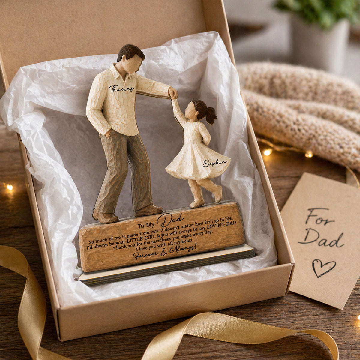 I Will Always Be Your Little Girl Father & Daughter Dancing 2D Flat Printed - Personalized 2-Layered Wooden Plaque - Sentimental  Gift For Dad From Daughter