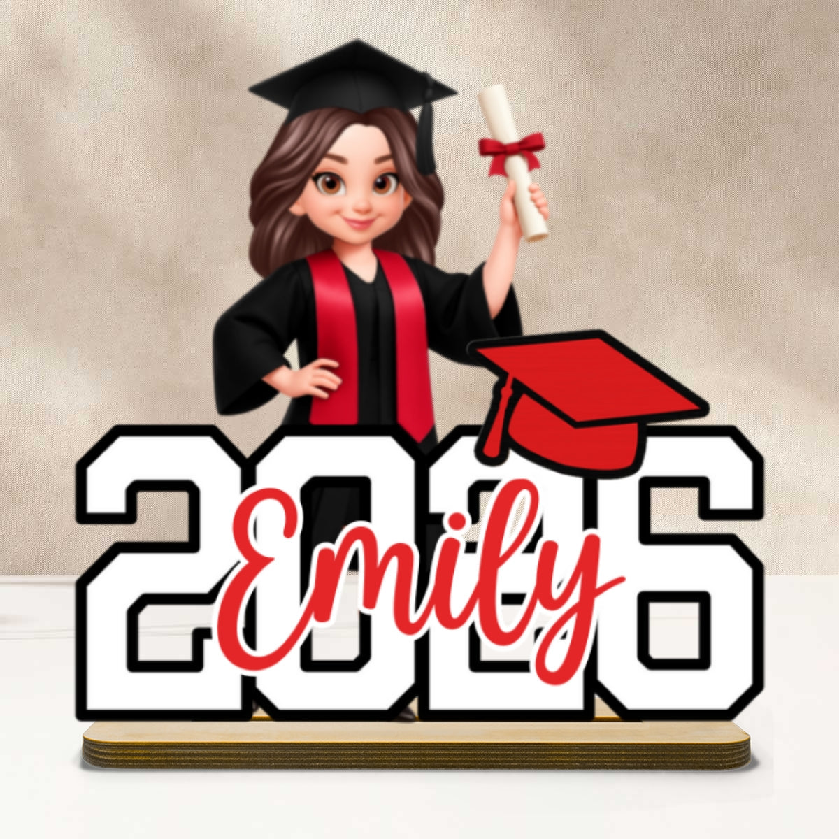 Congrats Class Of Graduation Senior - Personalized 2-Layered Wooden Plaque - Gift For Graduation Day, Graduation Gift, Keepsake