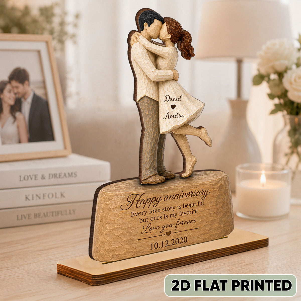 Our Love is Our Favorite - Personalized 2-Layered Wooden Plaque - Couple Heartfelt Anniversary Gift for Her, for Him