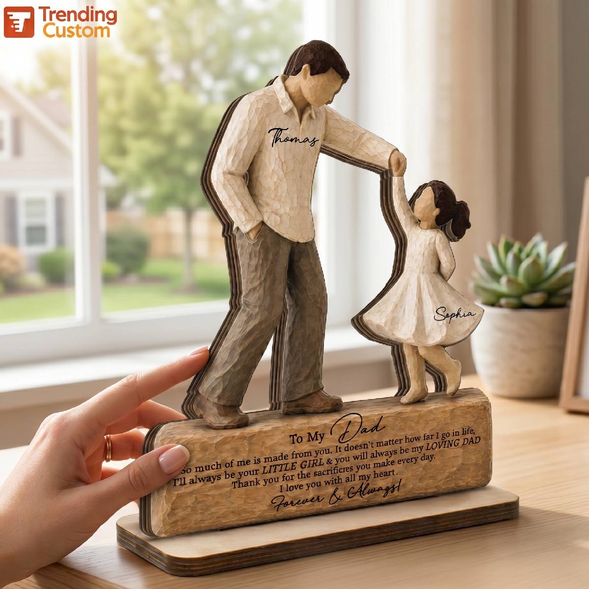I Will Always Be Your Little Girl Father & Daughter Dancing 2D Flat Printed - Personalized 2-Layered Wooden Plaque - Sentimental  Gift For Dad From Daughter