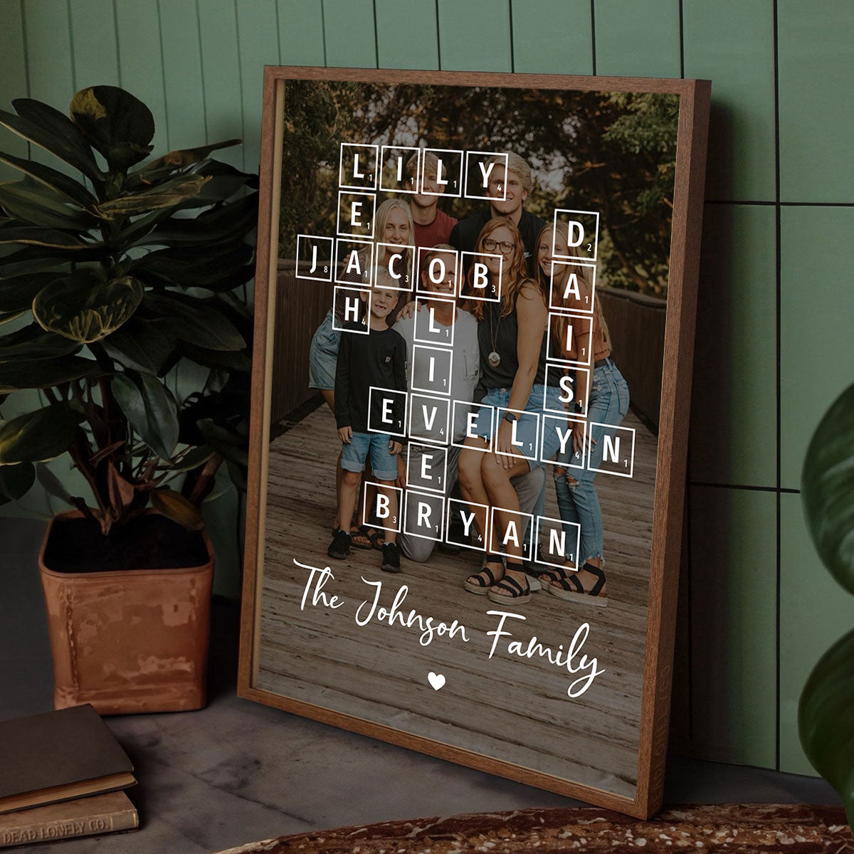 Family Crossword Art - Created In A Moment, Treasured Forever Personalized Poster
