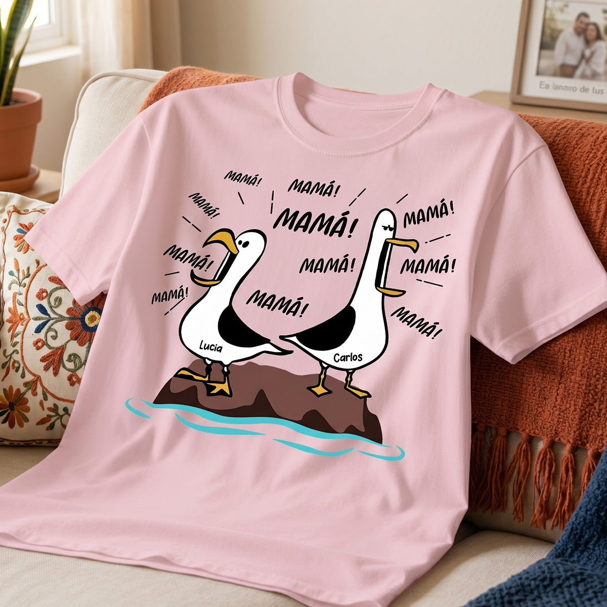 Gaviota Mamá Mamá Mamá - Camiseta Personalizada - Regalo Divertido del Día de la Madre para Mamá