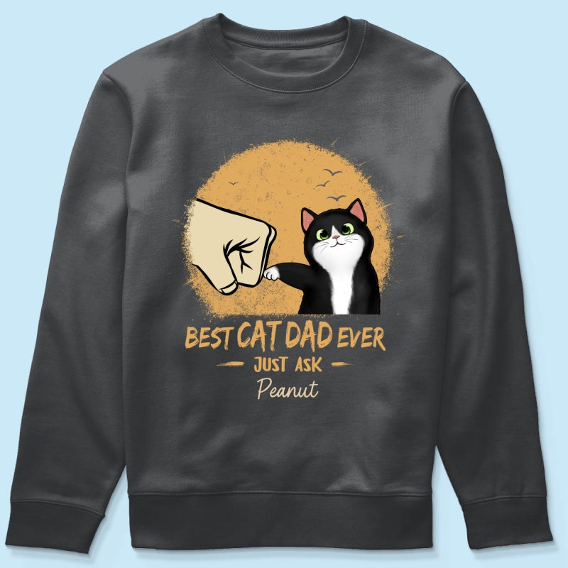Best Cat Dad Ever Yellow Retro - Personalized Shirt - Father's Day Gift for Cat Dads, Husband