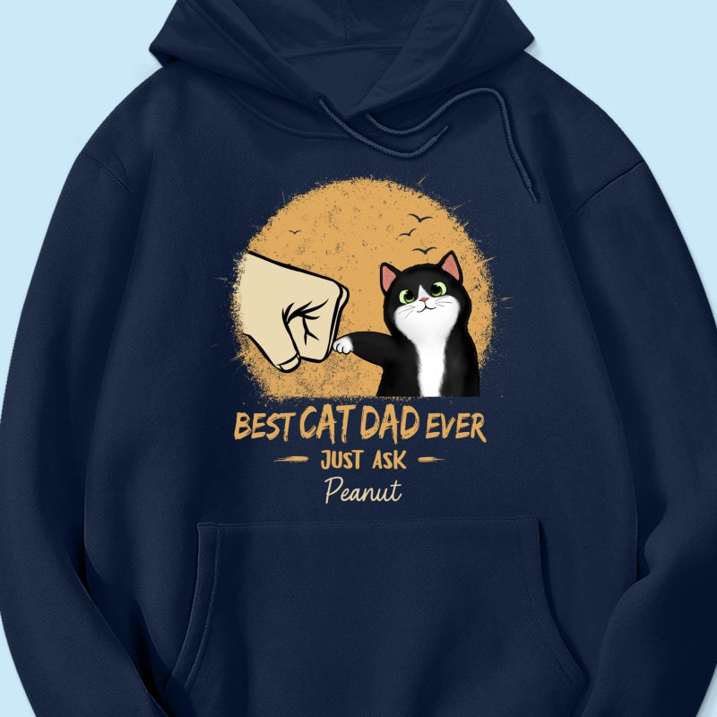 Best Cat Dad Ever Yellow Retro - Personalized Shirt - Father's Day Gift for Cat Dads, Husband