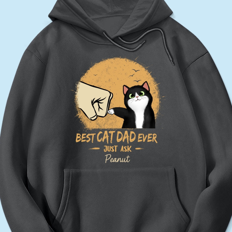 Best Cat Dad Ever Yellow Retro - Personalized Shirt - Father's Day Gift for Cat Dads, Husband