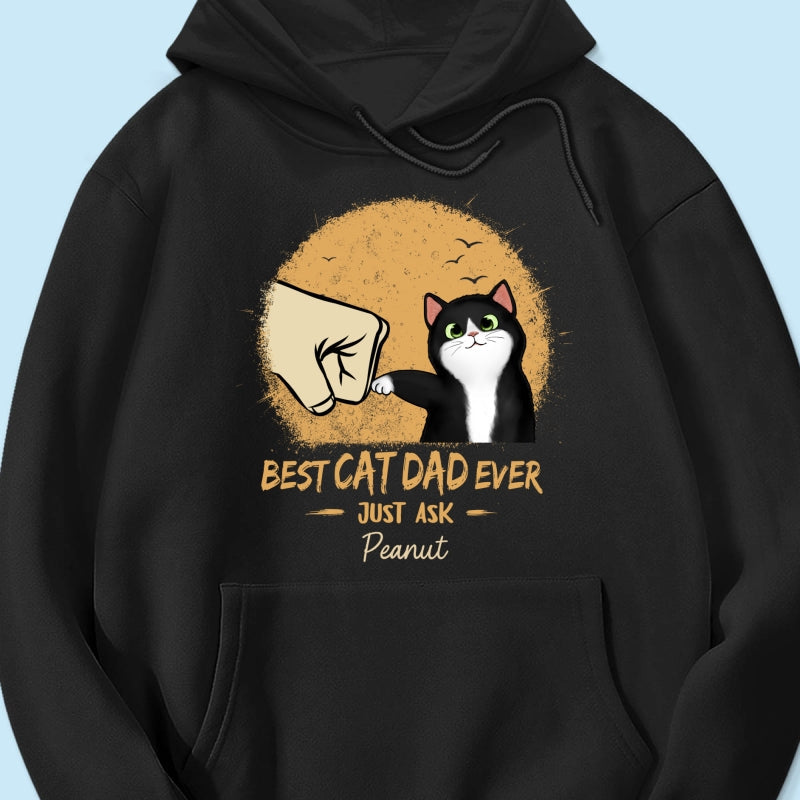 Best Cat Dad Ever Yellow Retro - Personalized Shirt - Father's Day Gift for Cat Dads, Husband