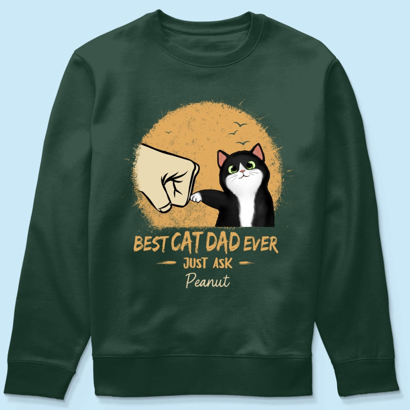 Best Cat Dad Ever Yellow Retro - Personalized Shirt - Father's Day Gift for Cat Dads, Husband