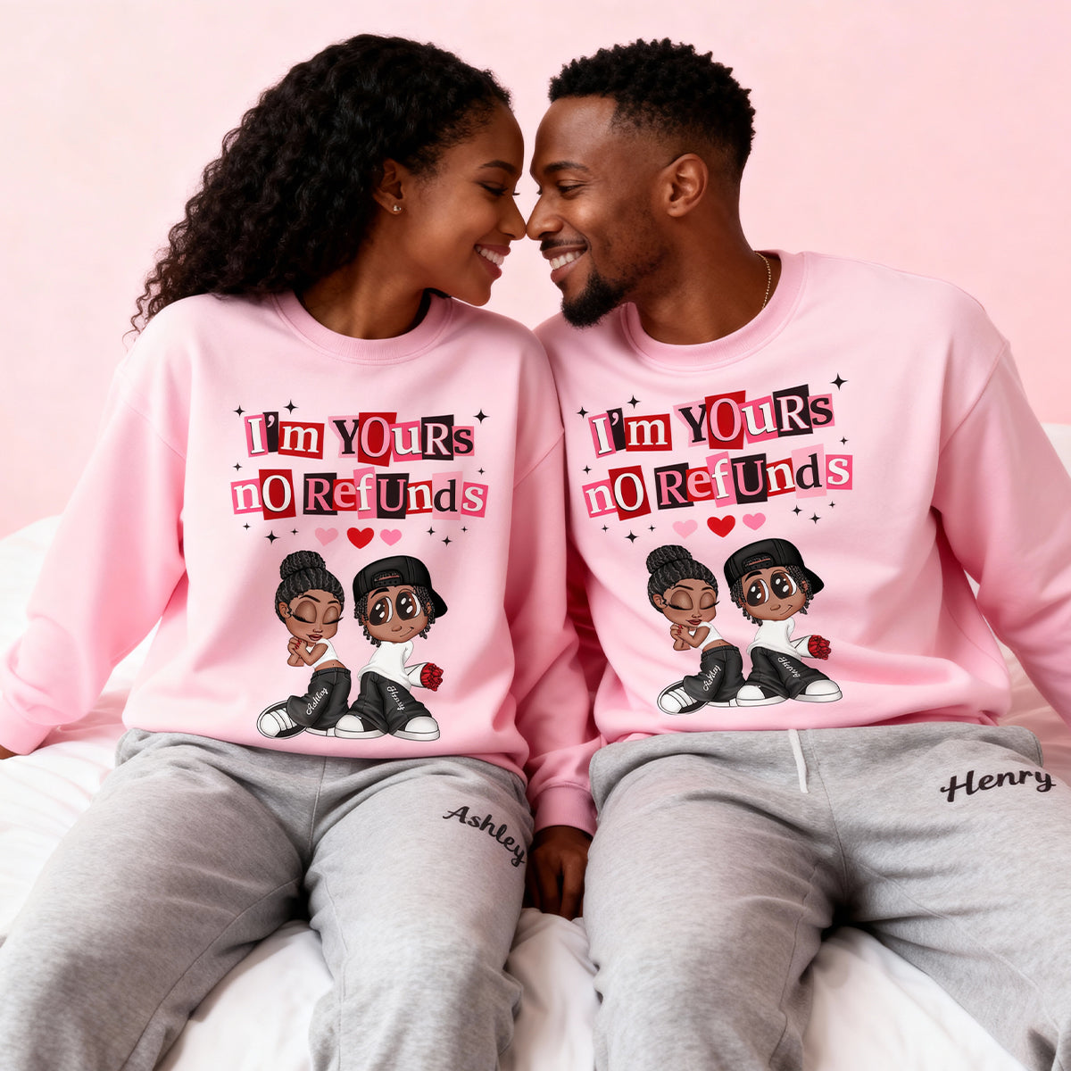 Y2K Couple I'm Yours No Refund - Personalized Shirt - Funny Valentine's Day Gift for Him, for Her, Matching Couple Shirts
