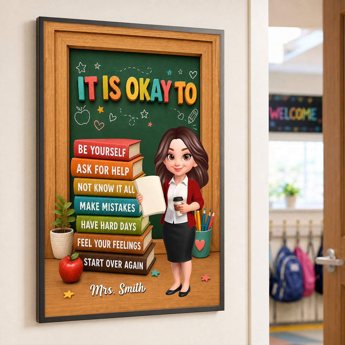 It Is Okay To Feel - Personalized Poster - Calm Down Corner, Teacher Decor for Classroom