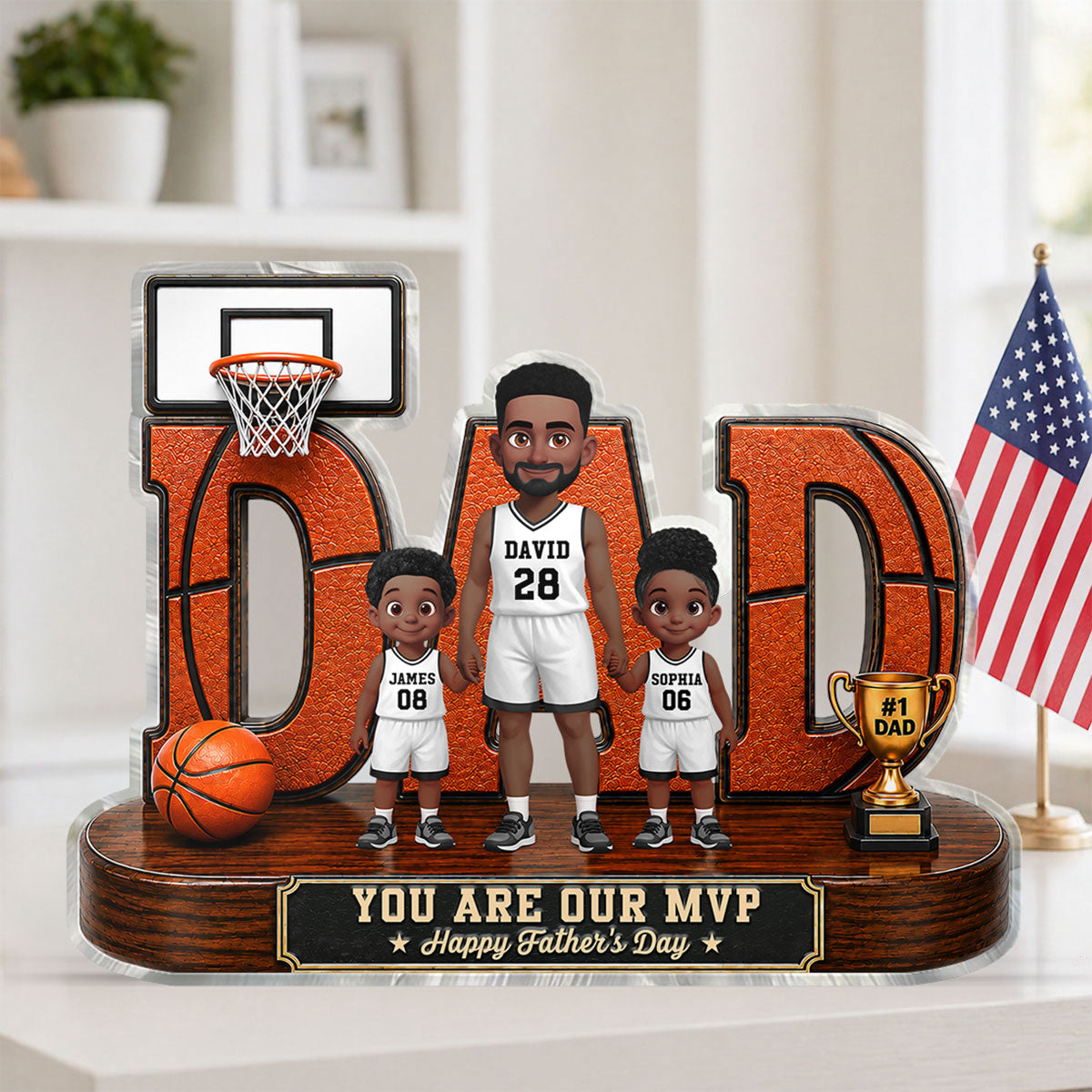 Basketball Dad Legend You Are Our MVP 2D Flat Printed - Personalized Acrylic Block Plaque -  Gift For Dad, Husband, Basketball Fans