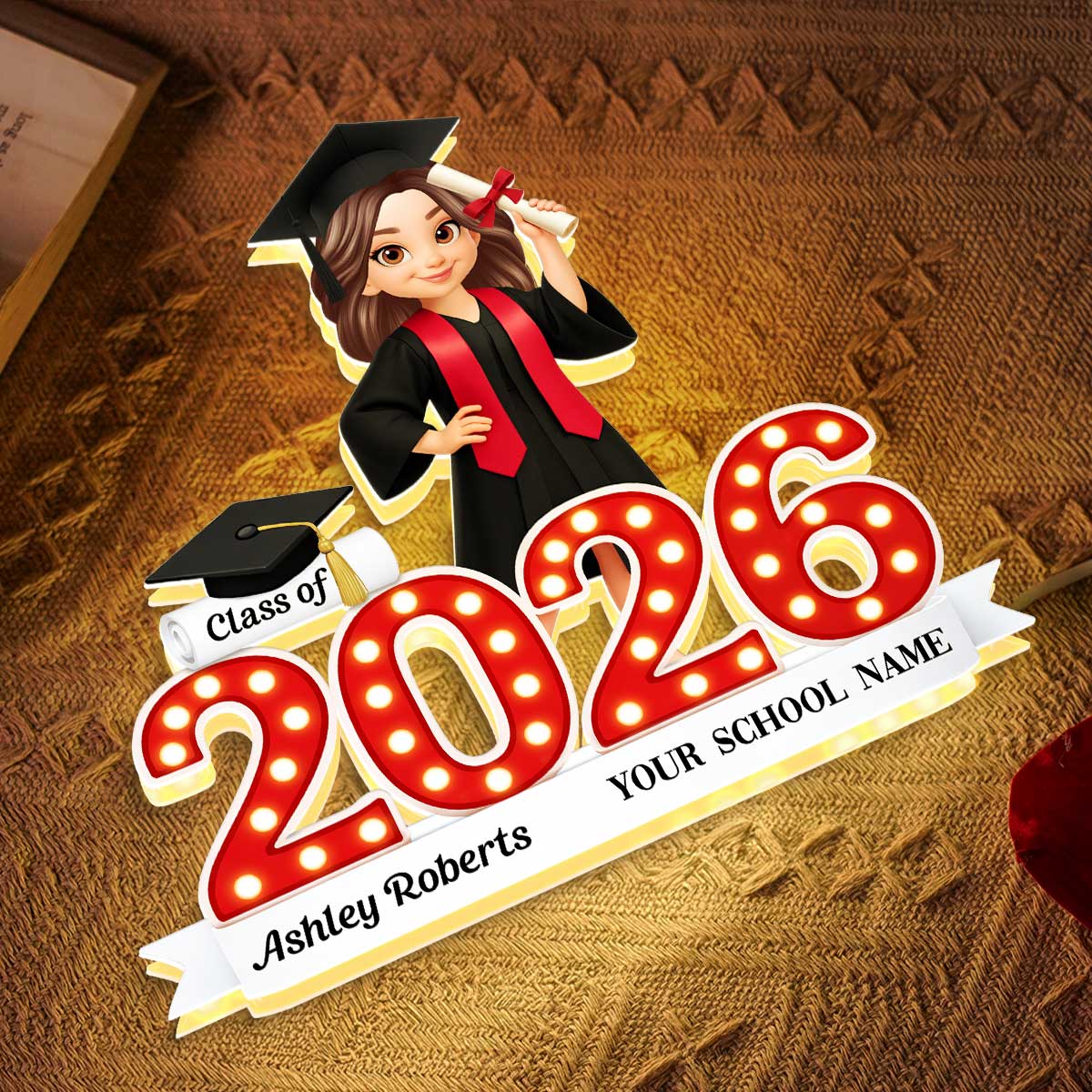 Congratulation Class Of Graduation Senior - Personalized Light Box - Gift For Graduation Day, Graduation Gift, Keepsake