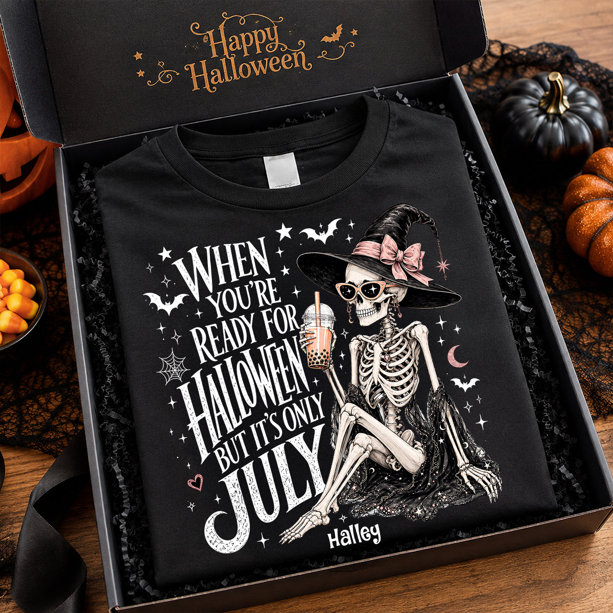 Halloween In July Skeleton Witch - Personalized Shirt - Halloween Gift