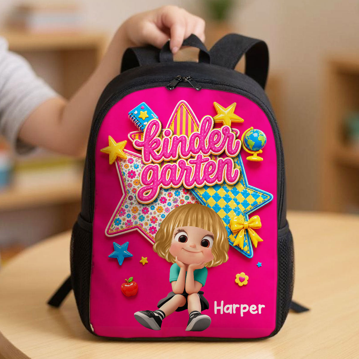 Cute Little Girl Custom Grade - Personalized Backpack - Back To School Gift For Kids, Daughters, Granddaughters, Kid Girl