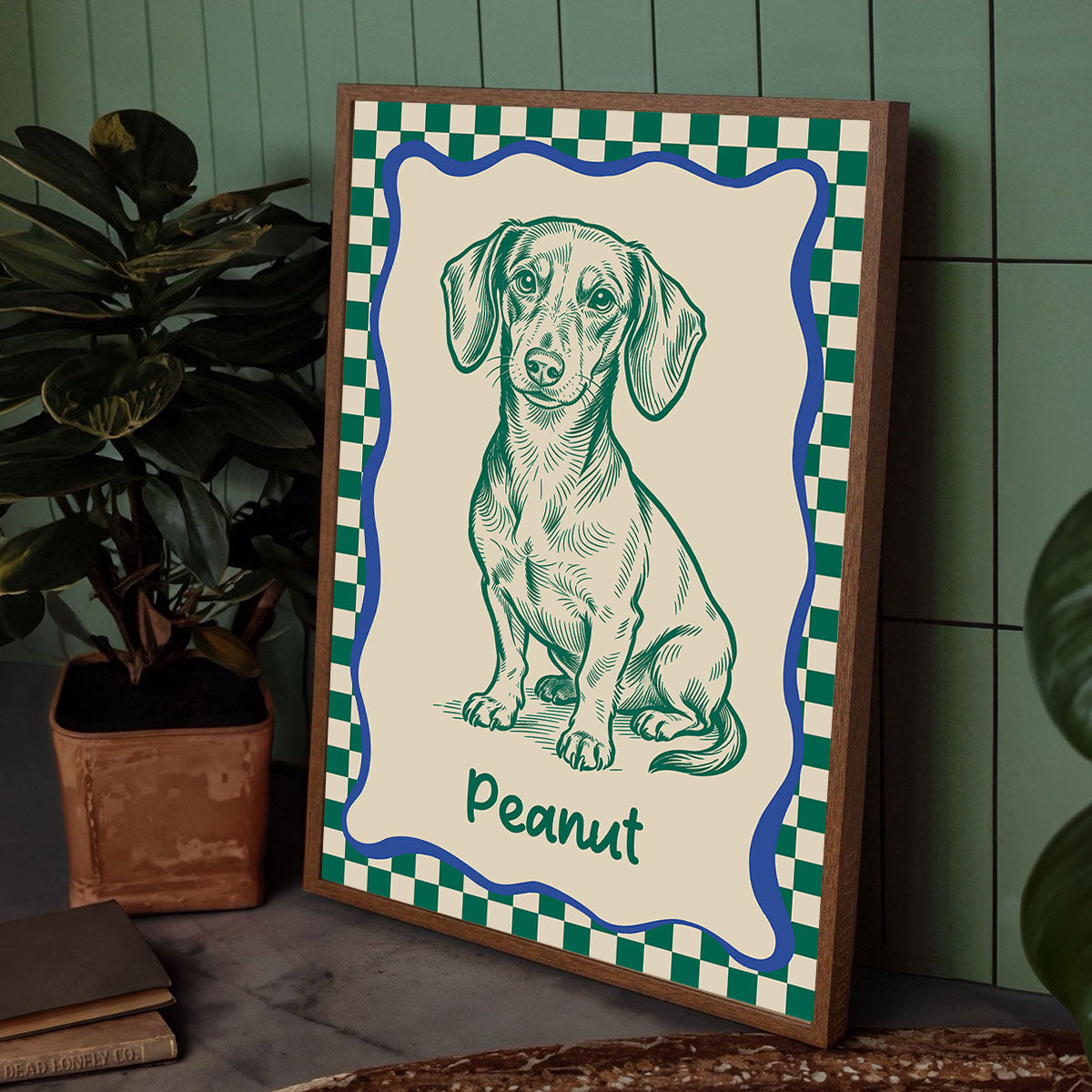 Custom Doodle Dog Portrait Minimalist, Unique Dog Art - Personalized Poster - Retro Pet Prints Gift