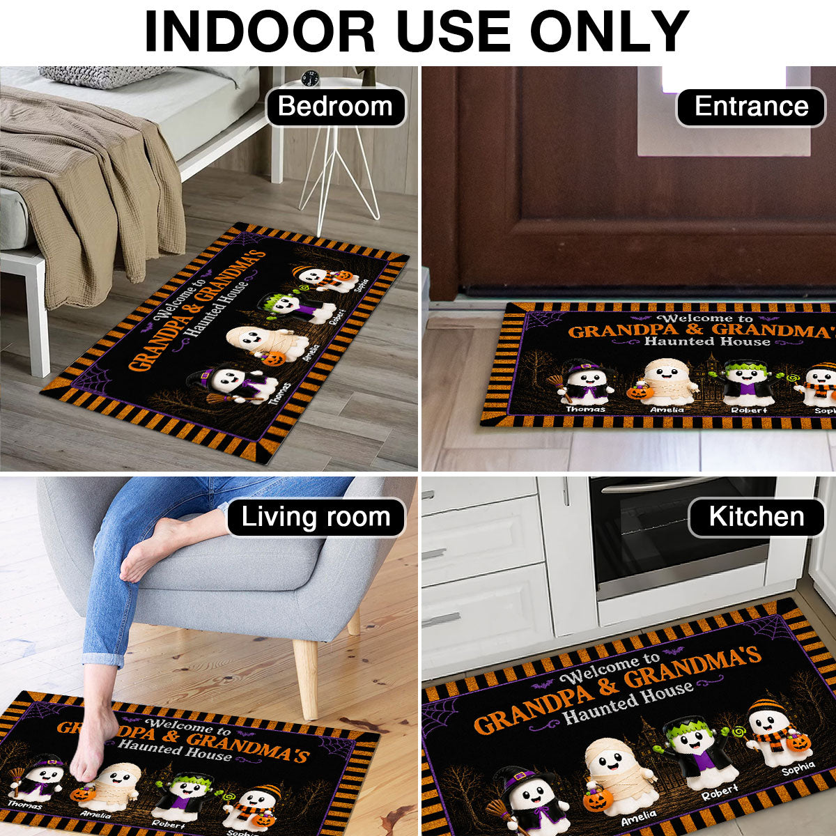 On-trend Spooky Halloween Grandparents House - Personalized Doormat - Halloween Gift For Grandma, Grandpa