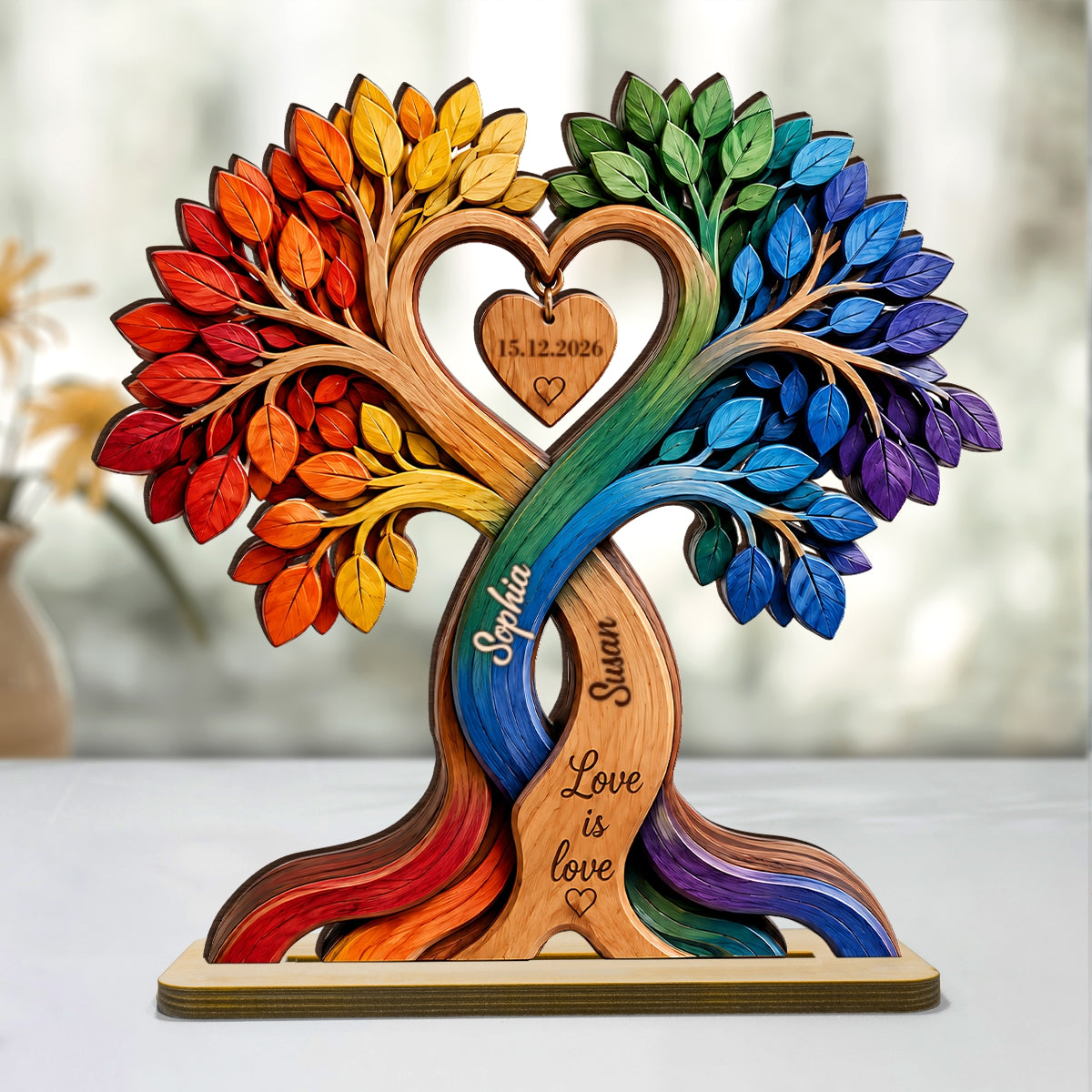 Forever Love Keepsake - Personalized 2-Layered Wooden Plaque - Anniversary Gift for Him, for Her