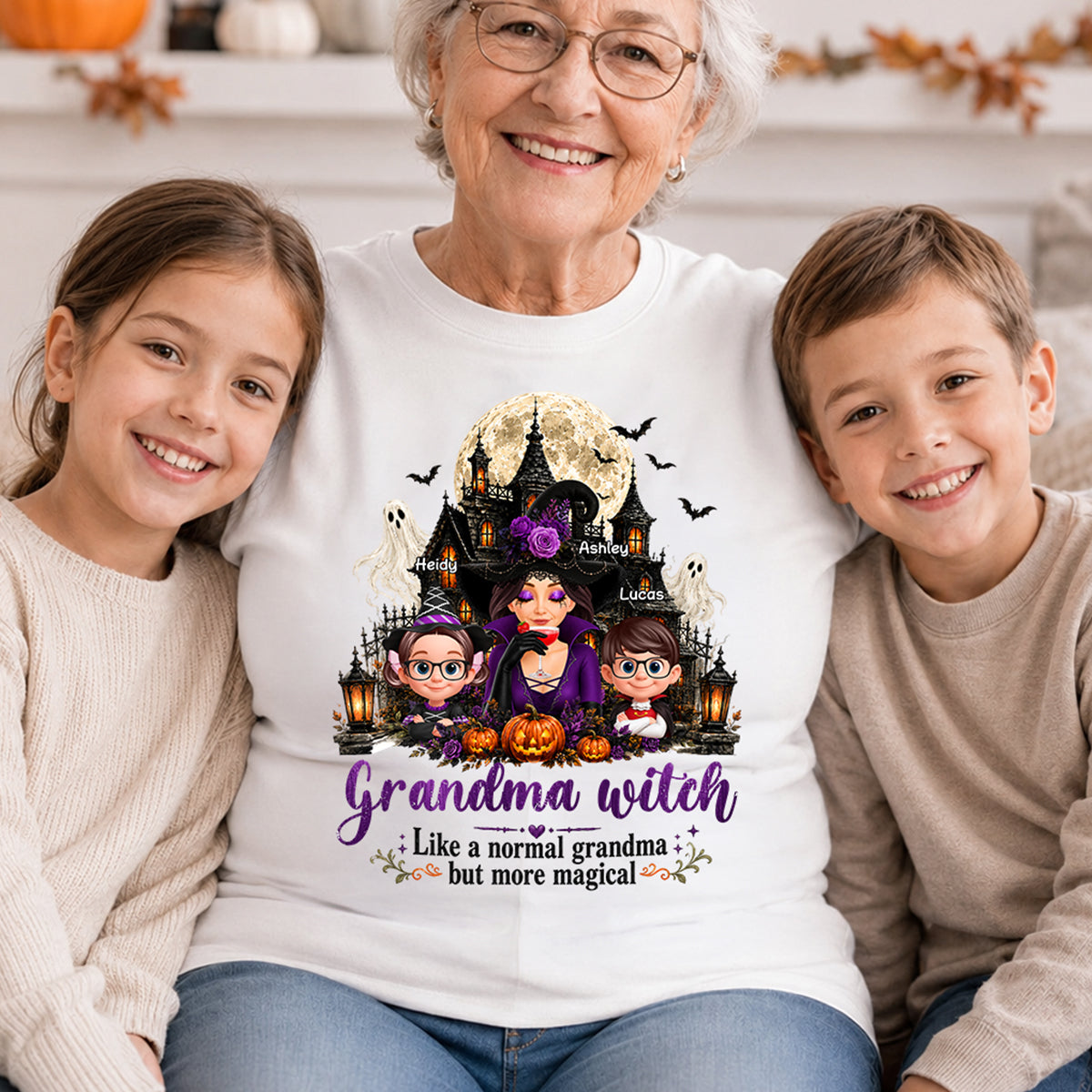 Grandma Witch More Magical - Personalized Shirt - Trendy Halloween Tee for Grandma