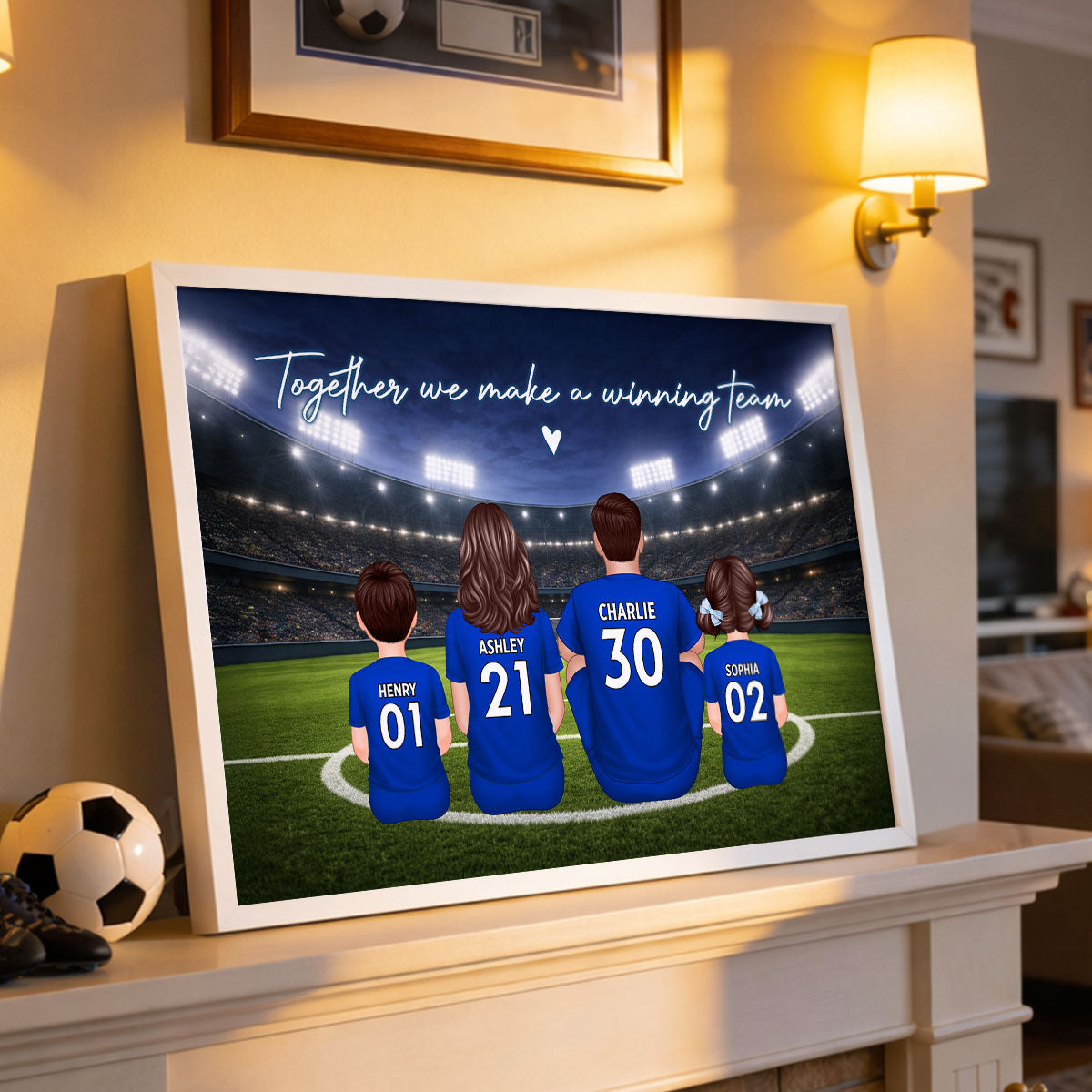 Family Soccer Daddy's Dream Team - Personalized Poster - Gift For Soccer Dad, Gift For Family
