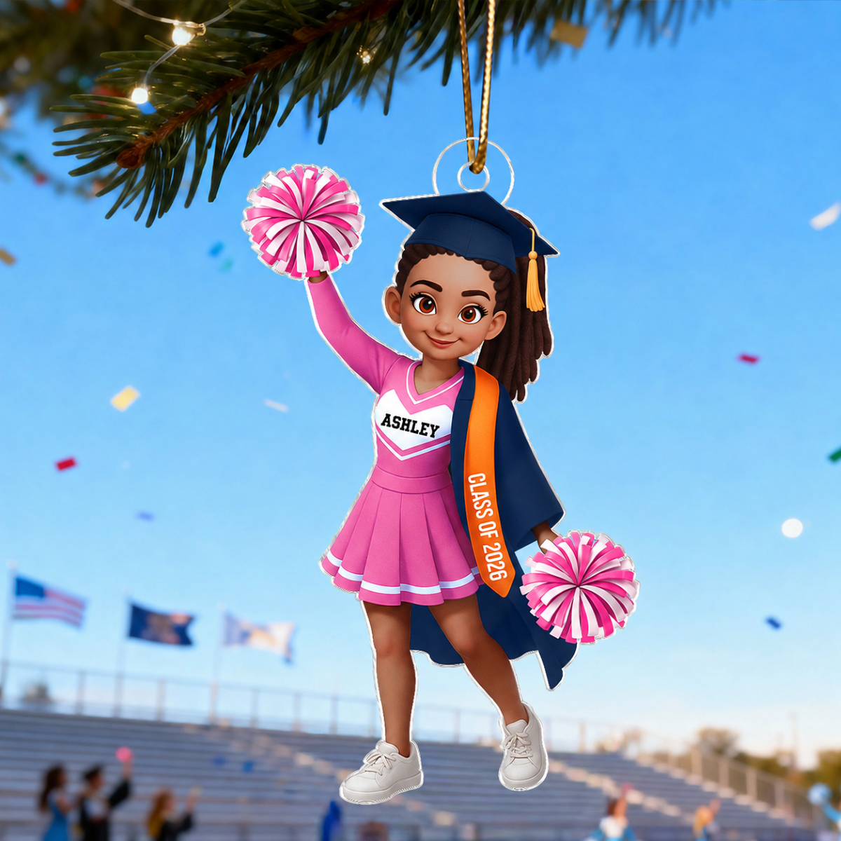 Senior Cheerleader Graduation - Personalized Acrylic Ornament