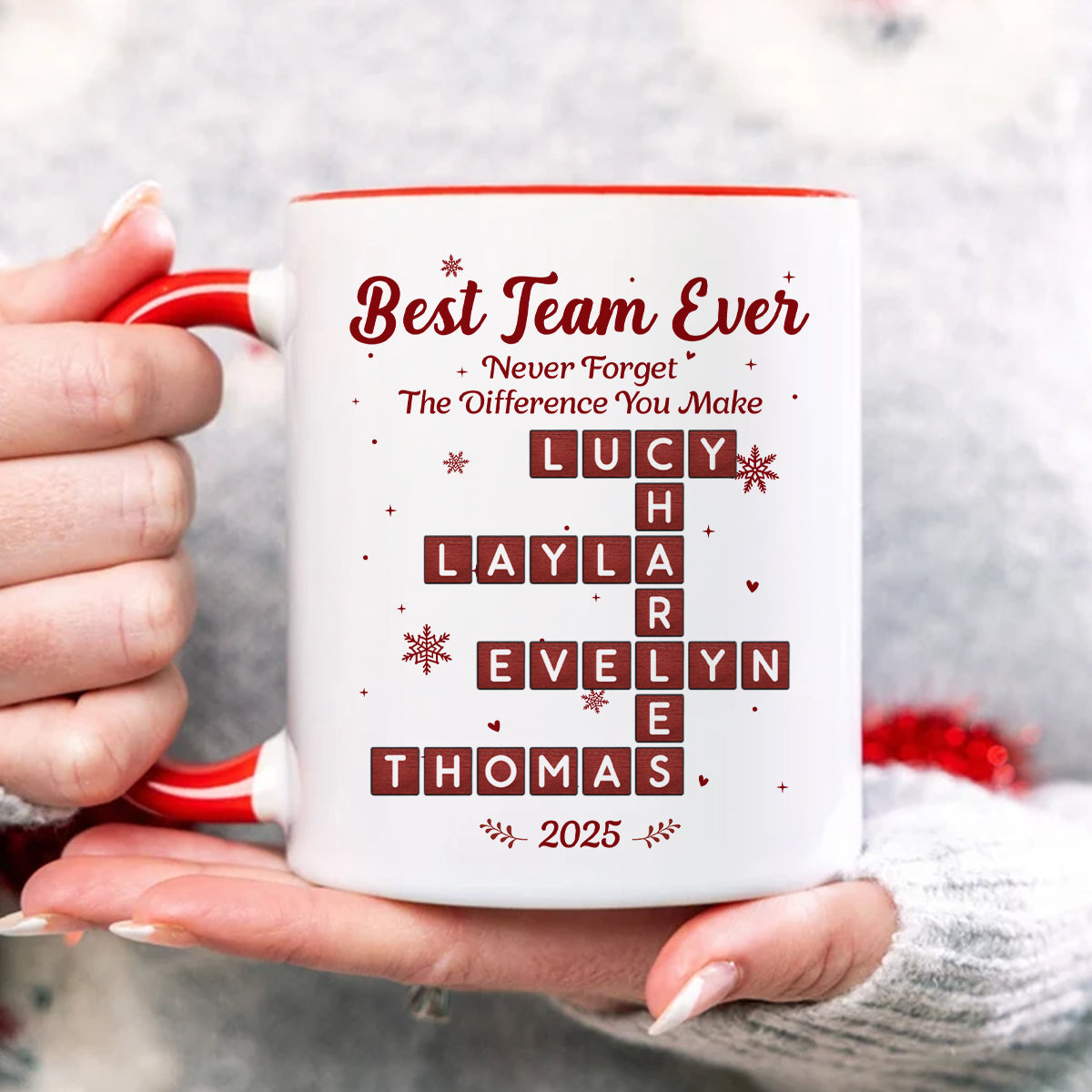 Best Team Ever Crossword Puzzle Art - Personalized Mug - Gift For Coworkers, Colleagues
