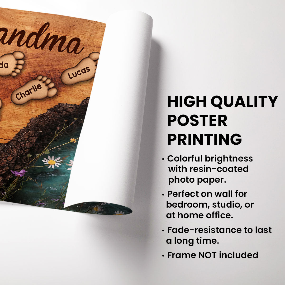 Grandma's Little Steps - Personalized Poster - Gift For Grandma