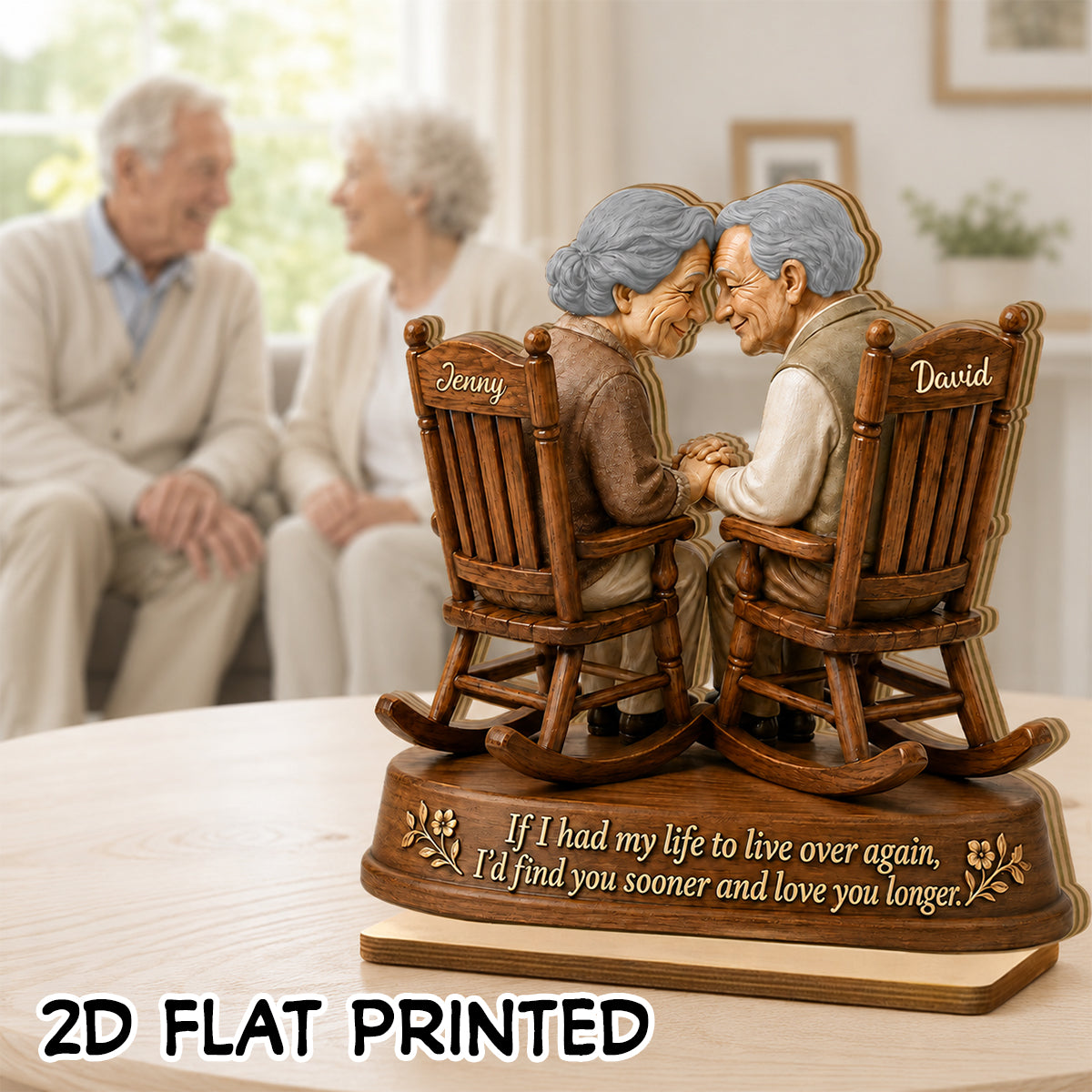 If I Had My Life to Live Again Growing Old Couple - Personalized 2-Layered Wooden Plaque - Anniversary Gift for Her, for Him