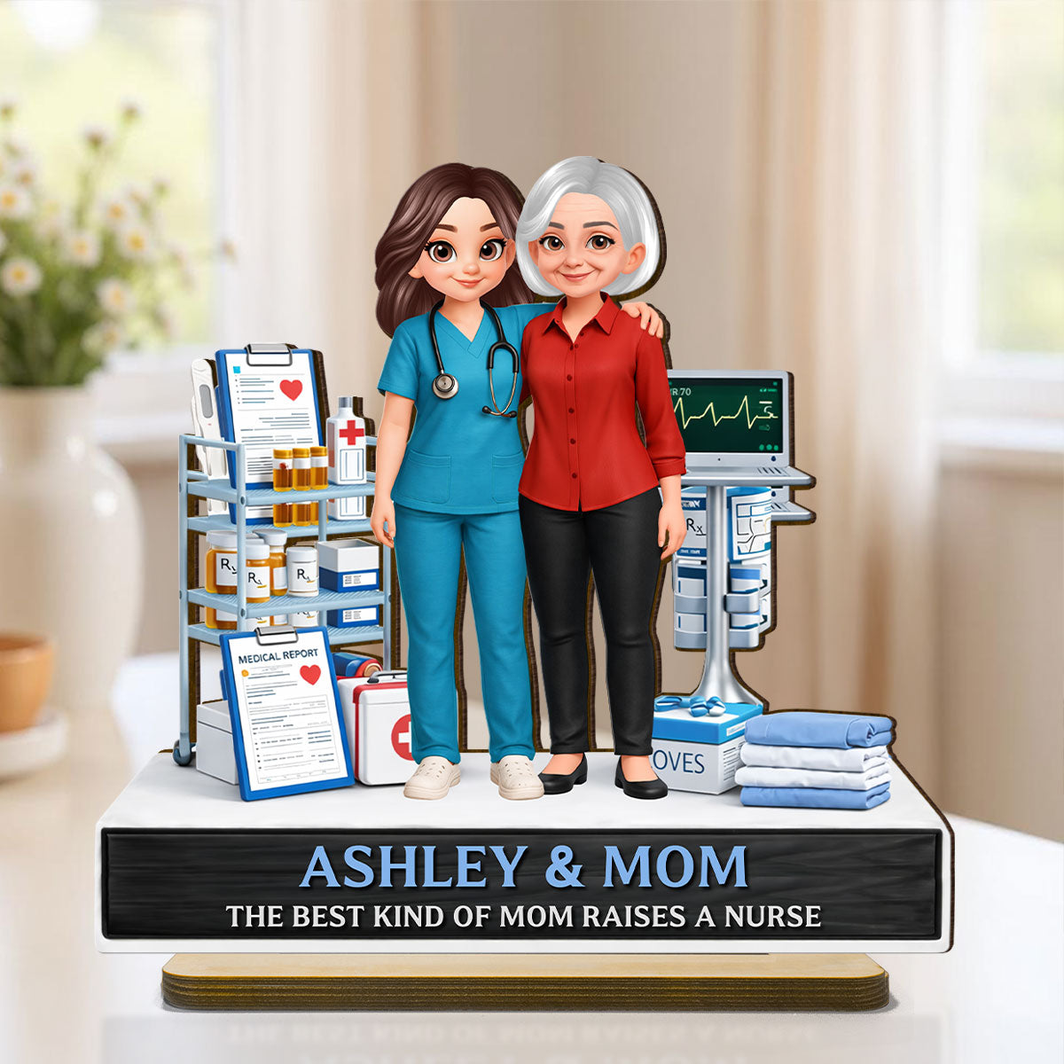 The Best Kind Of Mom Raises A Nurse - Personalized 2-Layered Wooden Plaque
