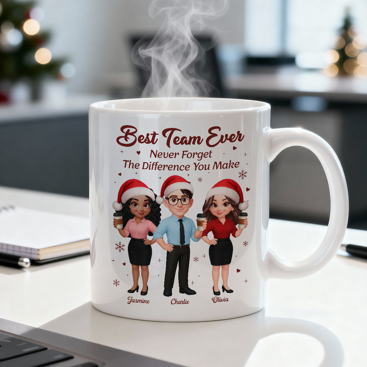 Best Team Ever Never Forget The Difference You Make - Personalized Mug - Christmas Gift For Colleagues, Coworkers, Boss
