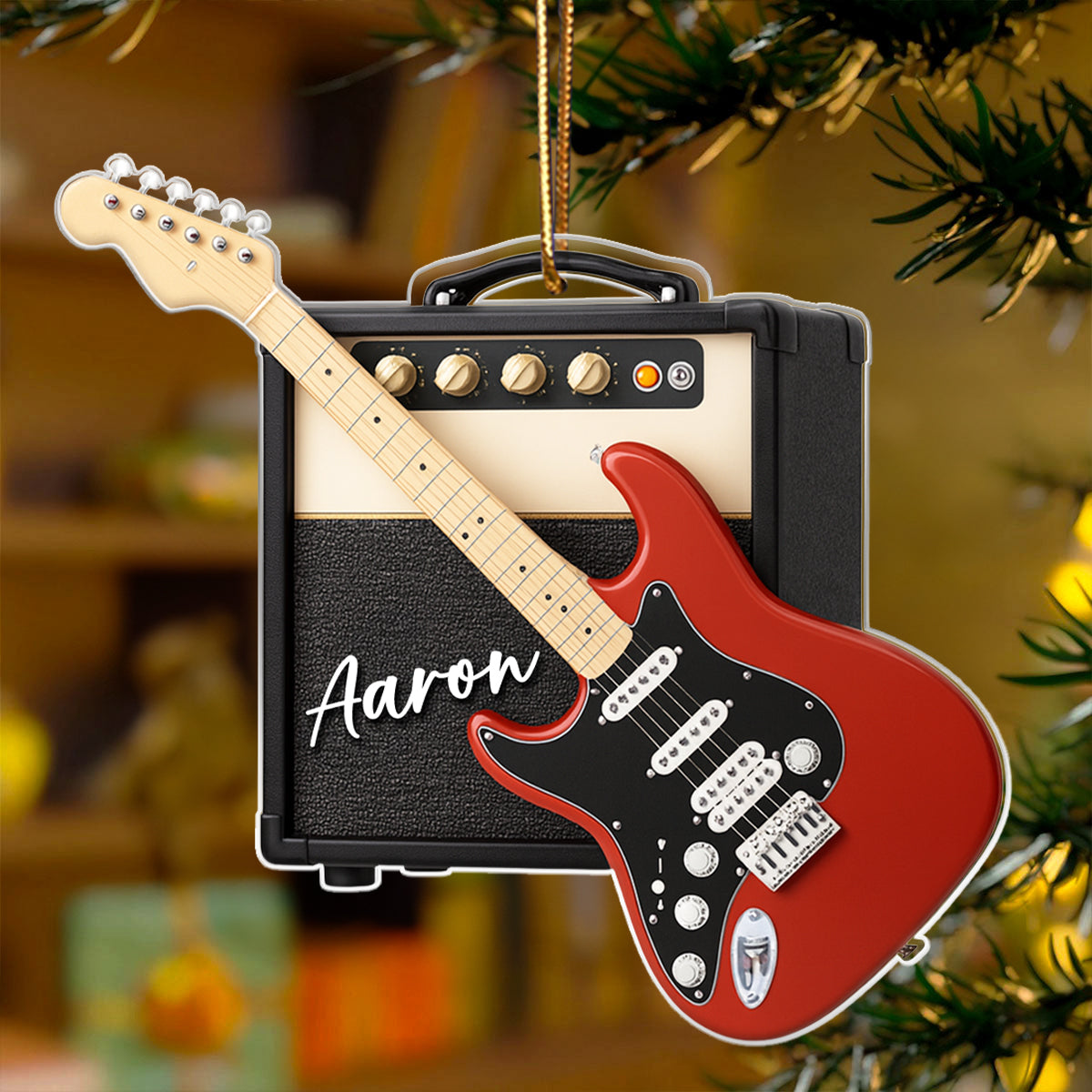 Strumming Story in Every Chord – Personalized Acrylic Ornament – Special Christmas Gift for Guitar Players