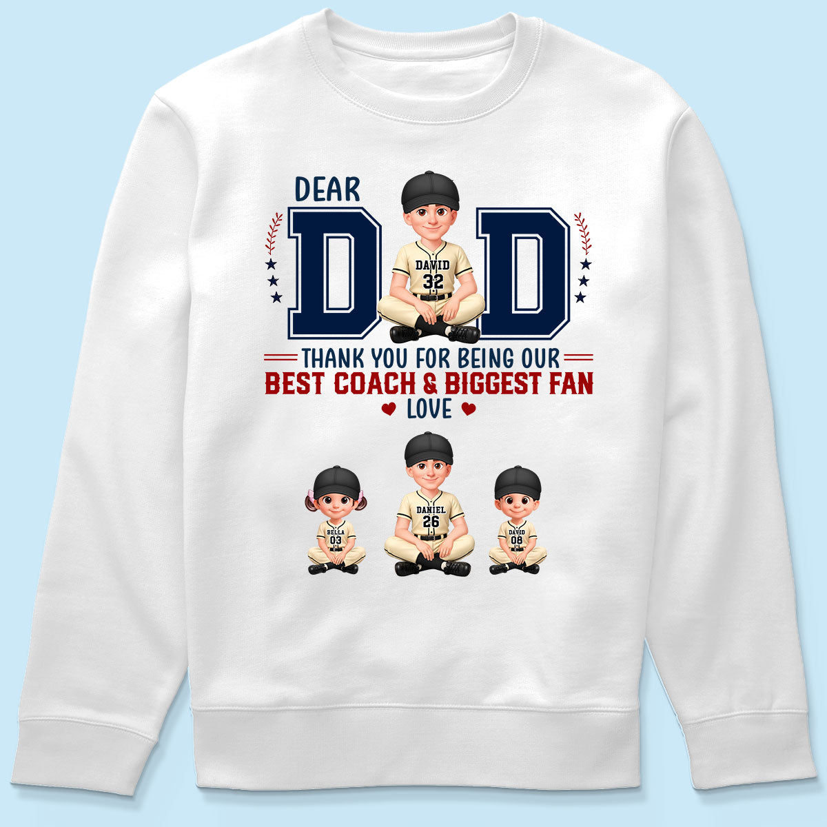 Baseball Dear Dad Thank You - Personalized Shirt - Father's Day Gift For Baseball Dad
