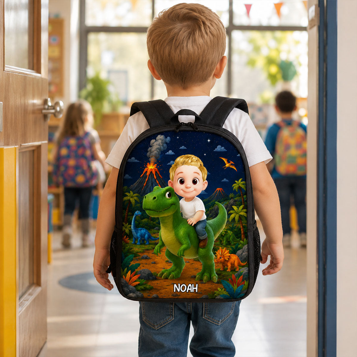 Dinosaur Adventure for Boys Girls - Personalized Backpack - Back to School Backpack for Kids