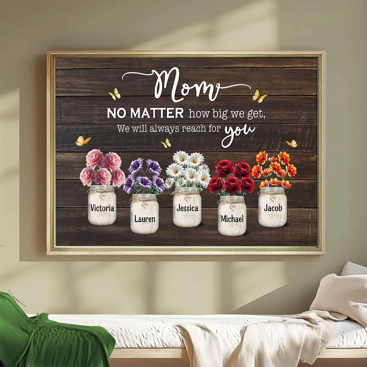 Mom We Will Always Reach For You - Personalized Poster - Heartfelt Mother's Day Gift for Mom