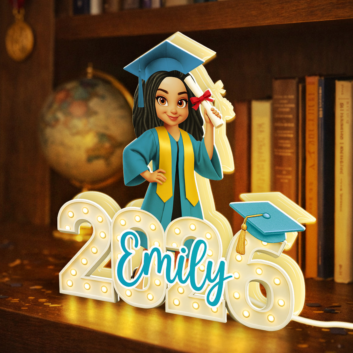 Class of 2026 Graduation Marque Pattern - Personalized Light Box - Gift for Seniors, Daughter, Son, Grandkids