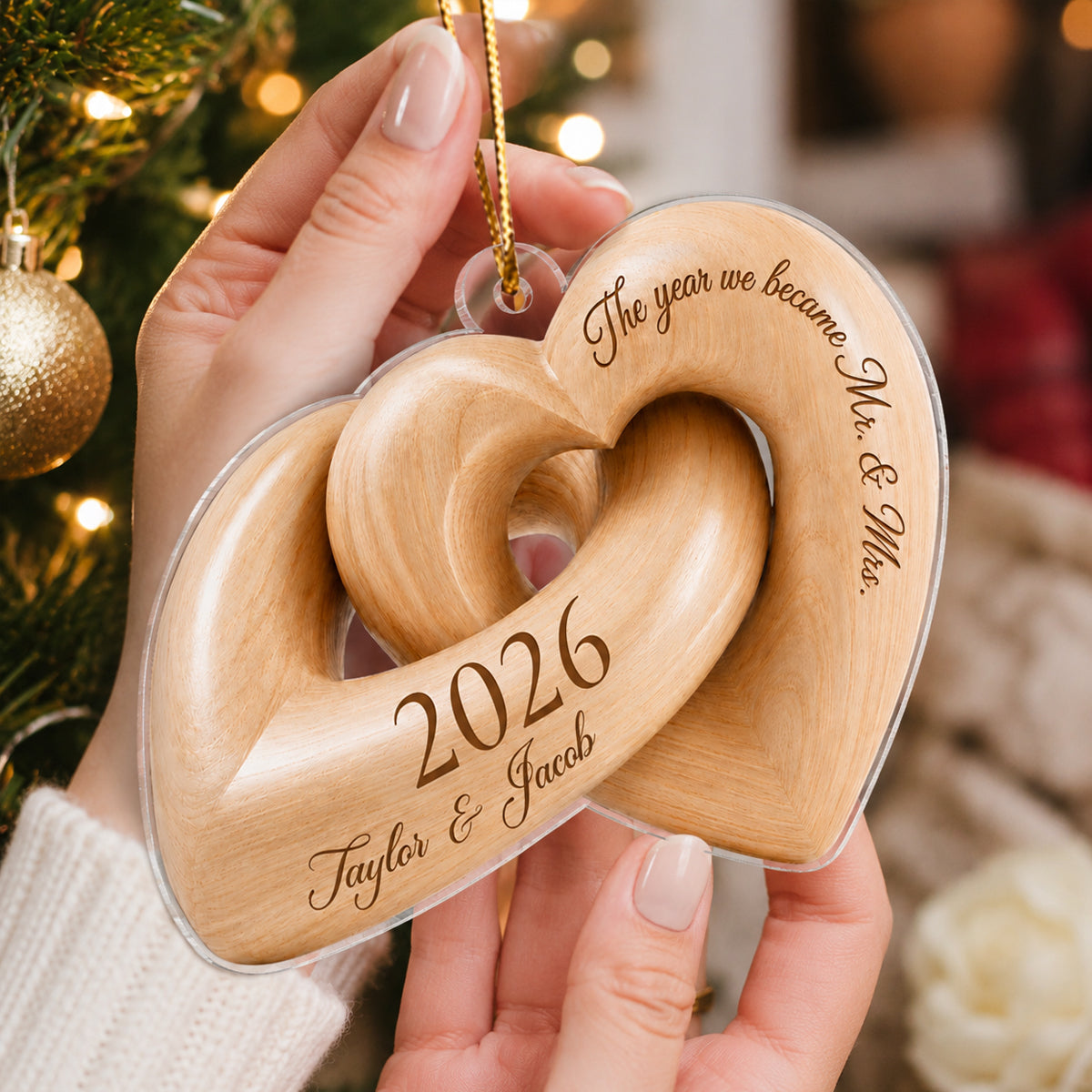 The Year We Became Mr. & Mrs. - Personalized Acrylic Ornament - Heartfelt Keepsake Gift for Her, for Him