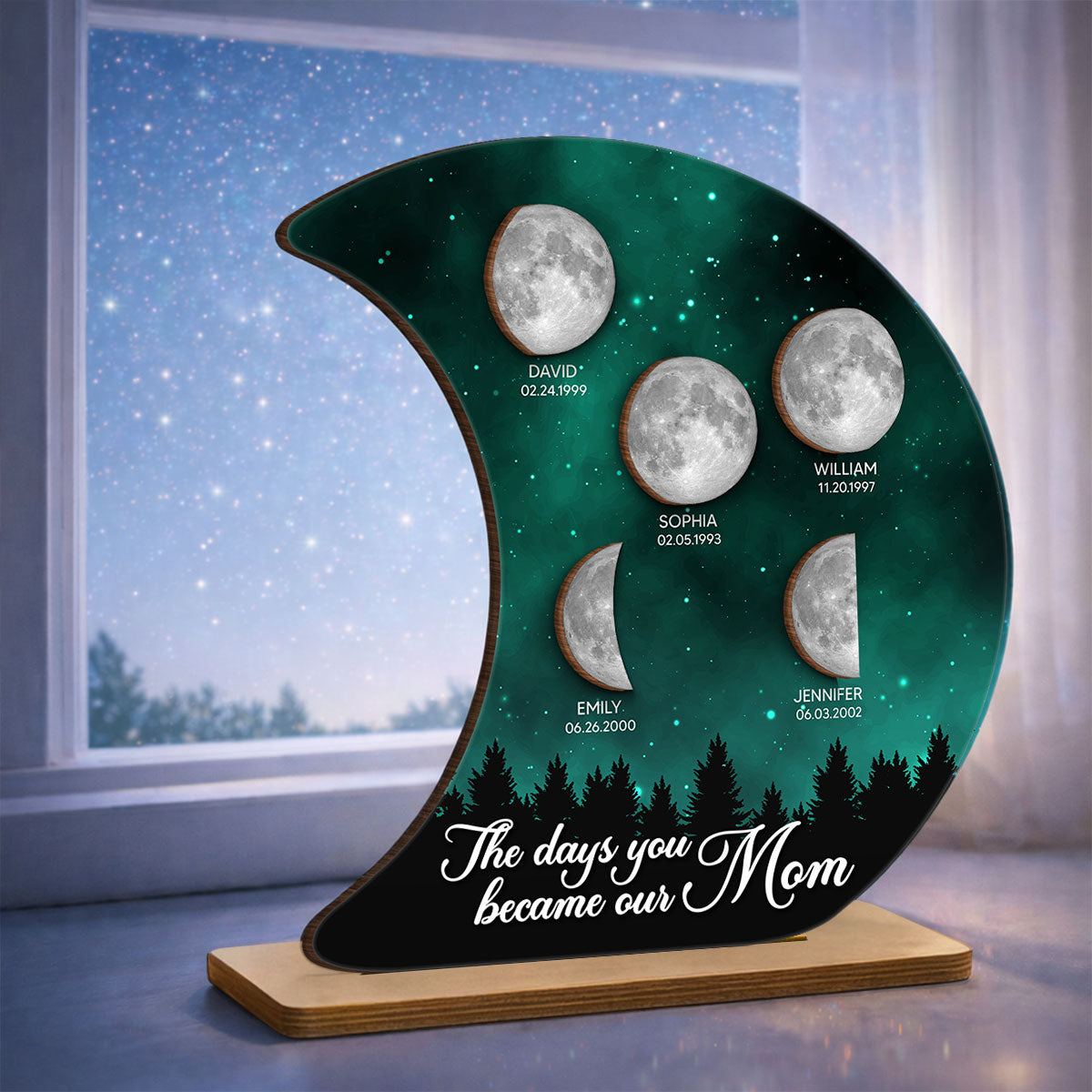 The Days You Became Our Mom Galaxy Night - Personalized 2-Layered Wooden Plaque - Heartfelt Gift For Mom, Grandma