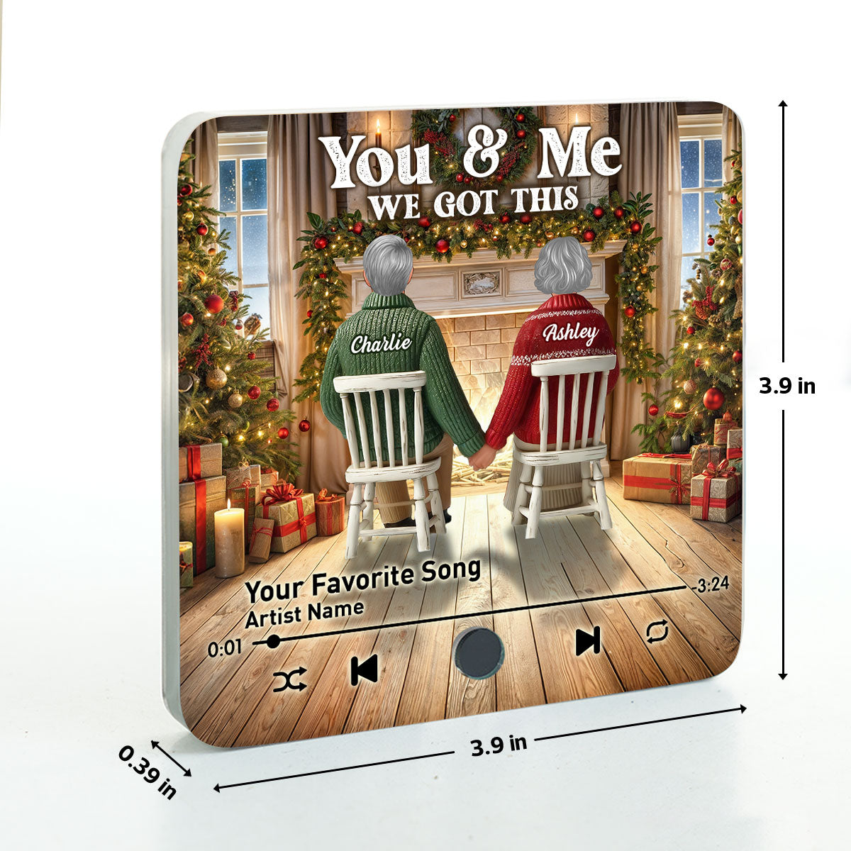 Couple Growing Old Together Christmas - Personalized Music Fridge Magnet - Christmas Gift For Couple