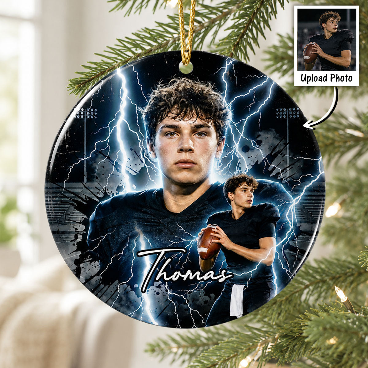 Trending Bootleg Sport Photos Insert - Personalized Ceramic Ornament - Gift For Boy, Girl