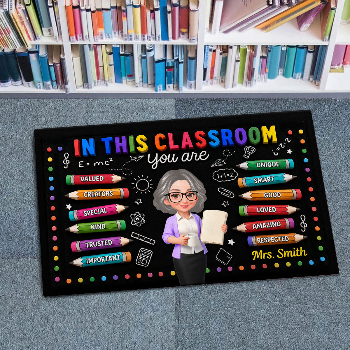 In This Class You're Better - Personalized Doormat - Back To School Gift For Teacher, Classroom Decors