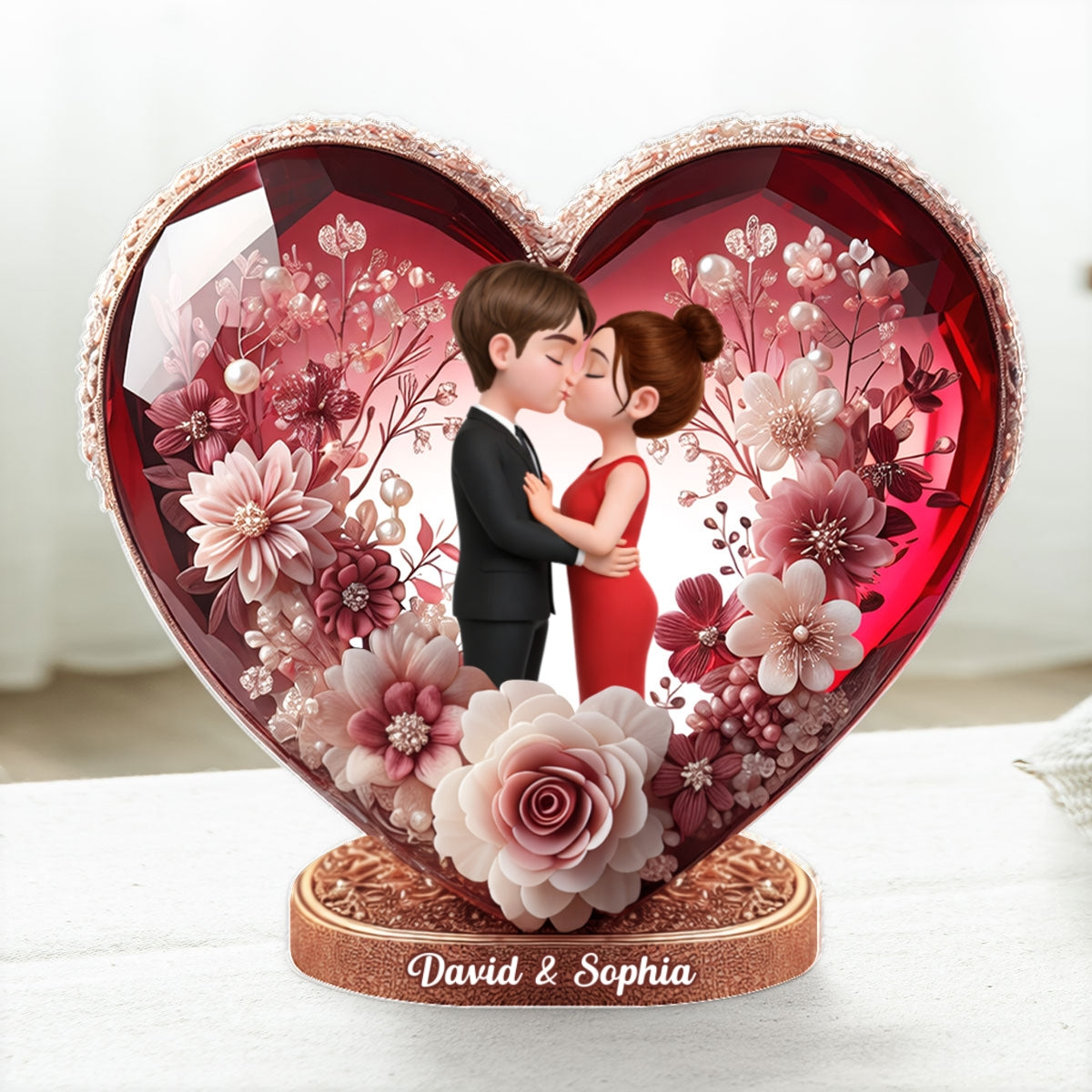 Eternal Love Heart - Personalized Acrylic Block Plaque - Anniversary, Valentine's Day Gift, Gift For Him, Gift For Her
