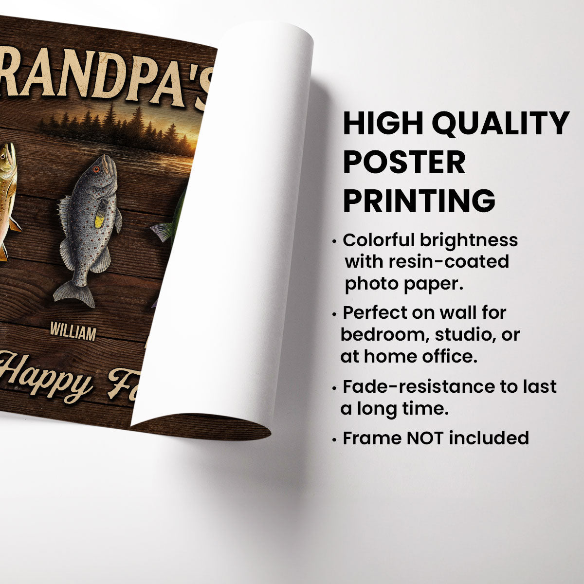 Fishing Grandpa's Keepers - Personalized Poster - Father's Day Gift For Grandpa, Dad